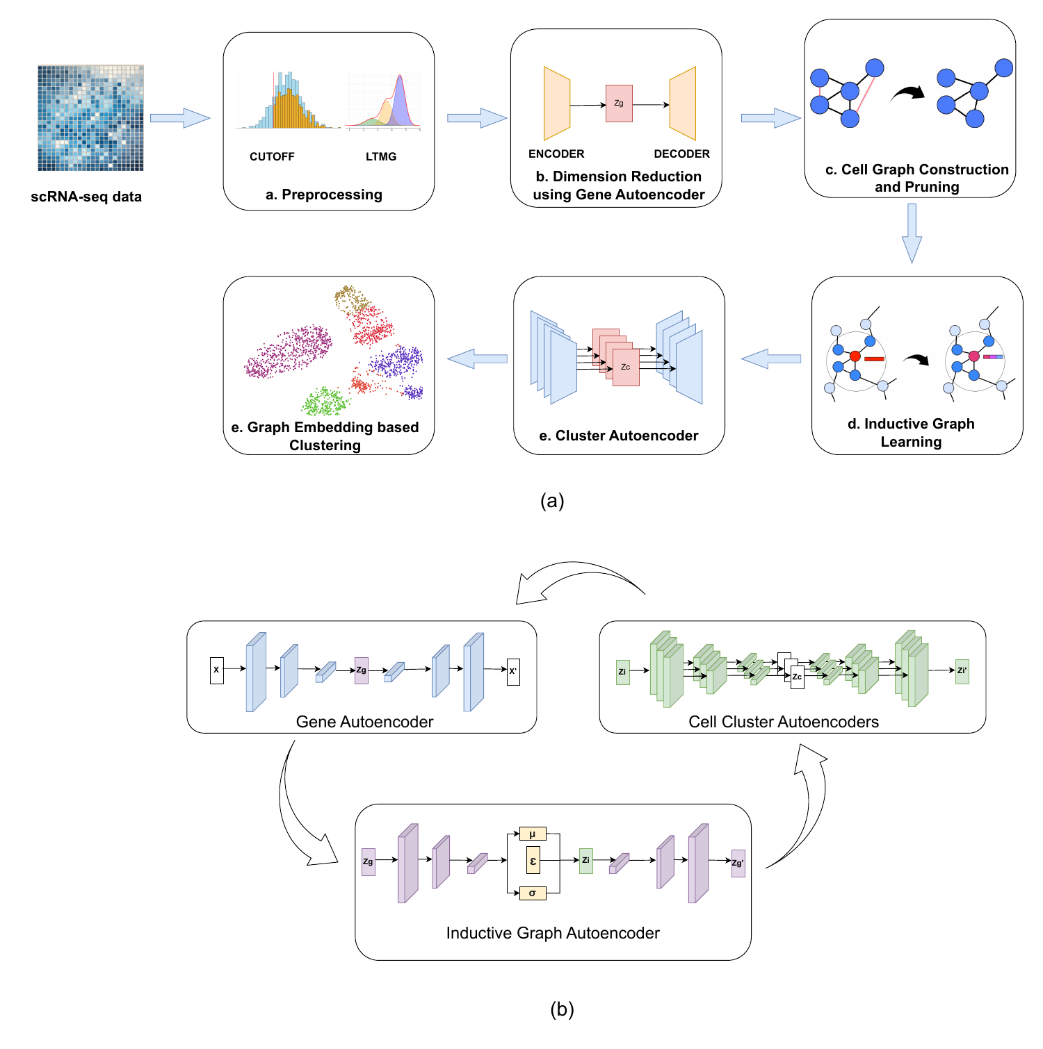 Inductive GNN framework for scRNA-seq imputation and clustering